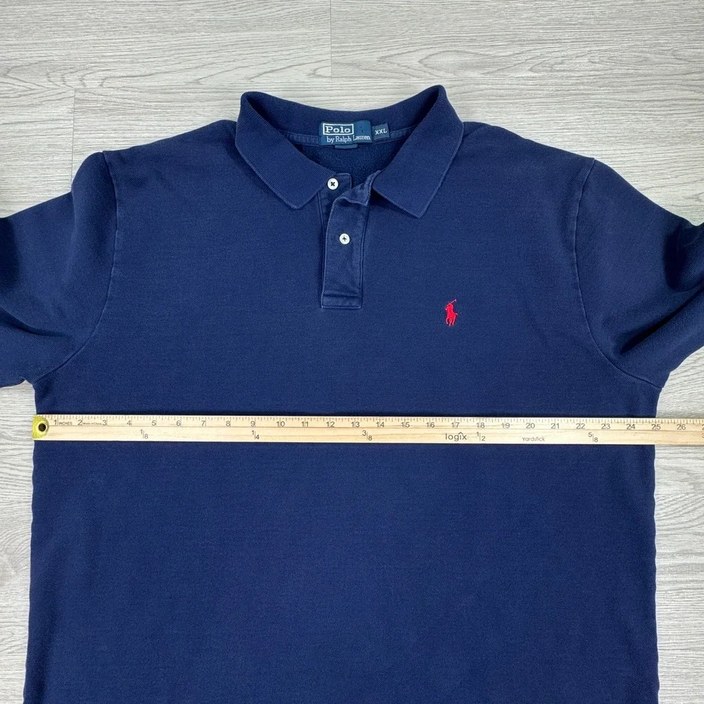 Polo Ralph Lauren Mens Sweatshirt Long Sleeve Polo Navy Blue XXL Fleece Lined